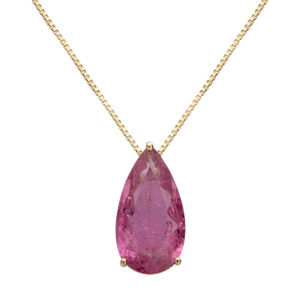 Colar Ouro Amarelo 18K Turmalina Rosa 5.40CTS