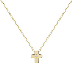 Colar Ouro Amarelo 18K Diamante 0.015CTS