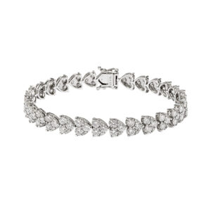 Pulseira Riviera Coração Ouro Branco 18K Diamantes 4,80 CTS