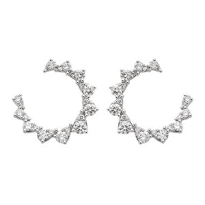 Brinco Gota Ouro Branco 18K Diamantes 0.93 CTS