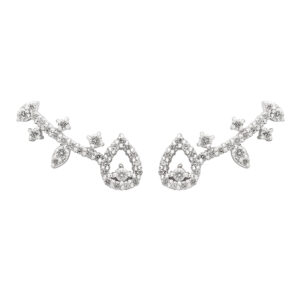 Brinco Julieta Ouro Branco 18K Diamantes 0.74 CTS