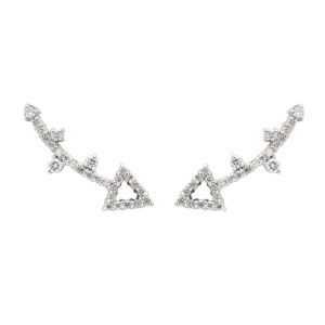 Brinco Setinha Ouro Branco 18K Diamante 0.66CTS