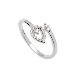 Anel Cupido Julieta Ouro Branco 18K Diamantes 0.19 CTS