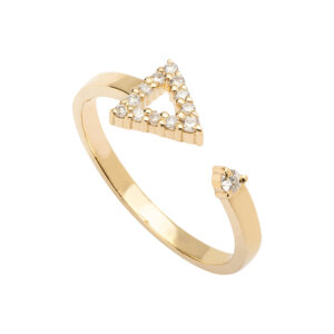 Anel Flecha Cupido Ouro Amarelo 18K Diamantes 0.15 CTS