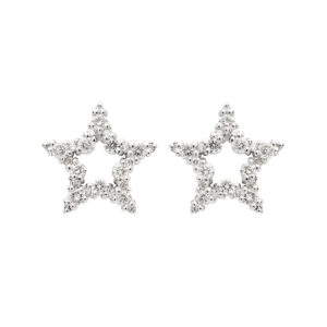 Brinco Estrela Ouro Branco 18K Diamantes 1.14 CTS