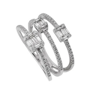 Anel Ouro Branco 18K Diamante 0.62 CTS