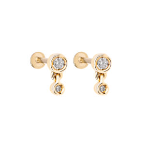 Piercing Ponto Final Ouro Amarelo 18K Diamantes 0.035CTS a unid.