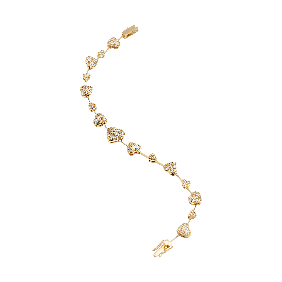 Pulseira Coração Capuleto em Ouro Amarelo 18K com Diamantes 1,57CTS