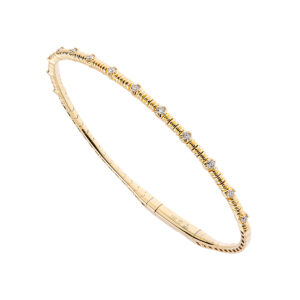 Pulseira Bracelete em Ouro Amarelo 18K com Diamantes 0,20CTS