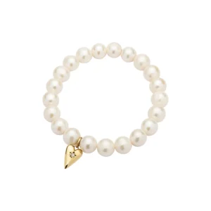 Pulseira Pérola Olympia com Pingente em Ouro Amarelo 18K e Diamante