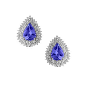 Brinco Lady em Ouro Branco 18K com Tanzanita 6,82 CTS e Diamantes 1,89 CTS