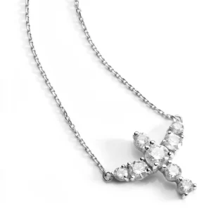 Colar Espírito Santo Grande em Ouro Branco 18K com Diamantes 1,05 CTS