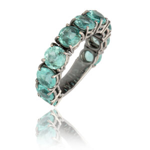 ANEL ALIANÇA INTEIRA DE TURMALINA PARAIBA 4 CTS